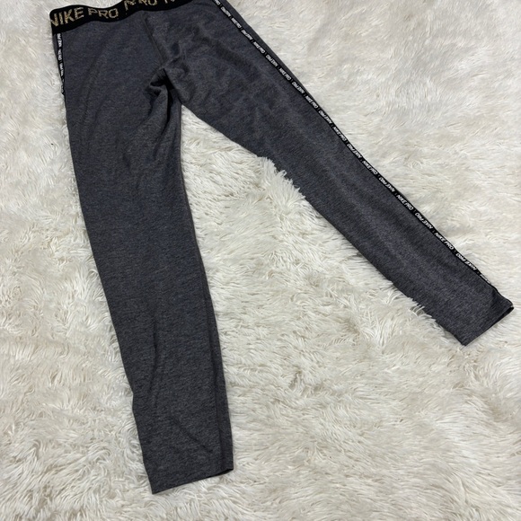 Nike Pro Warm Womens Metallic Tights Gray & Black BV5161-080 Medium - Picture 10 of 13